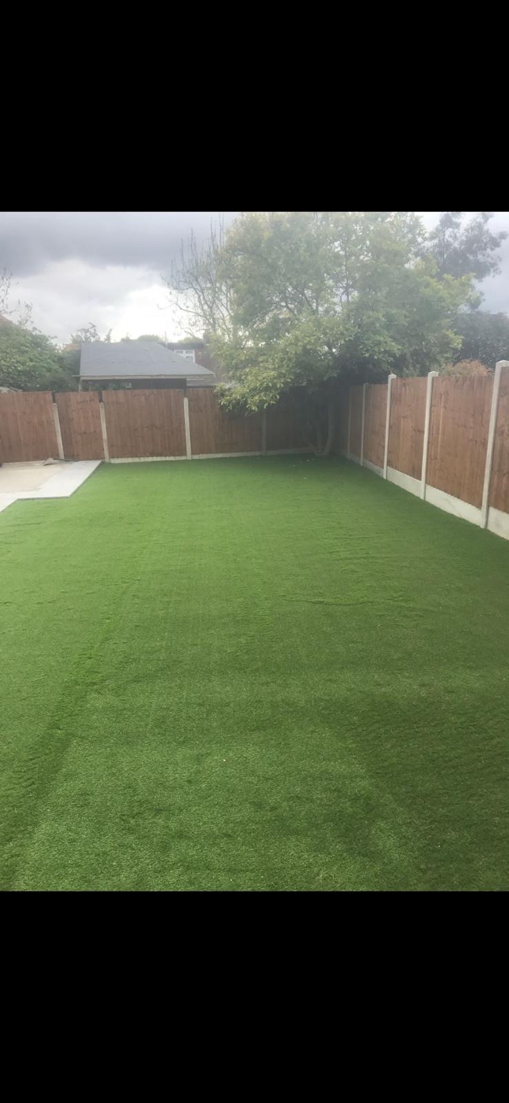 Artificial grass installation, Essex